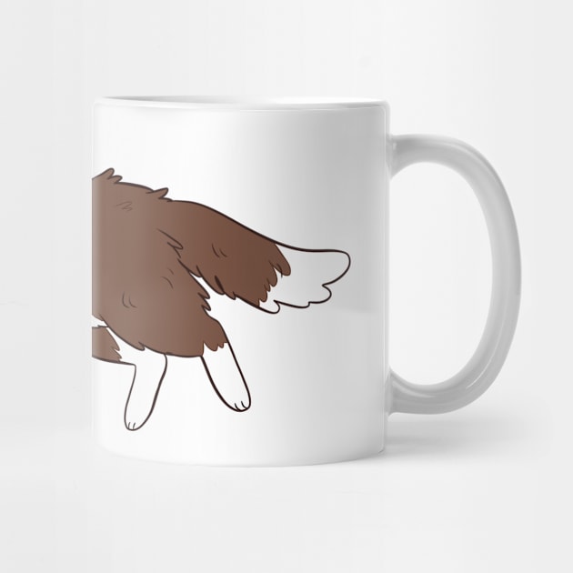 Cute running brown border collie illustration by Yarafantasyart